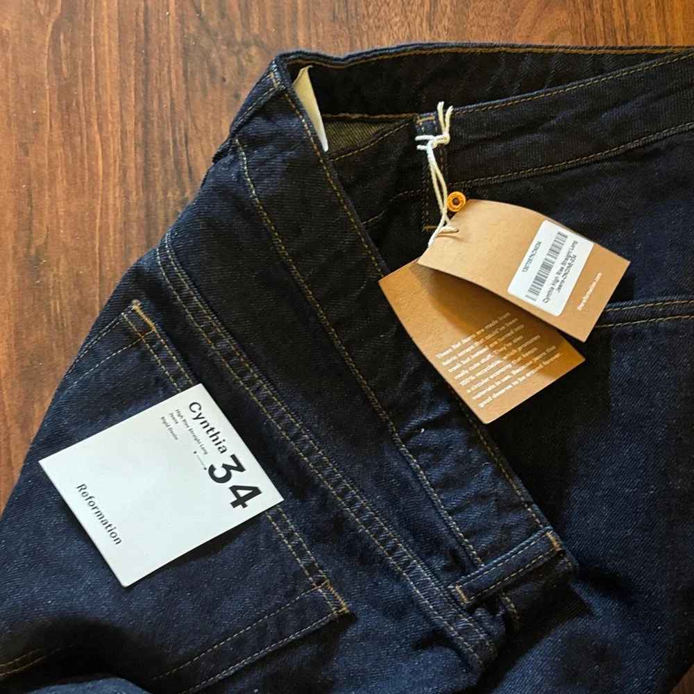 Cynthia High Rise Straight Long Jeans - Picture 3 of 4